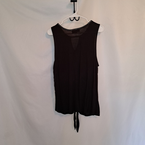 Jennifer Lopez Black Tank Top with Embellished Neckline Women"s L #119 - Picture 2 of 7